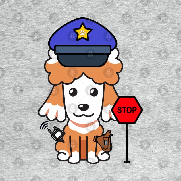 Funny Poodle Policeman by Pet Station